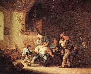 Adriaen van ostade Barber Extracting of Tooth. oil painting on canvas